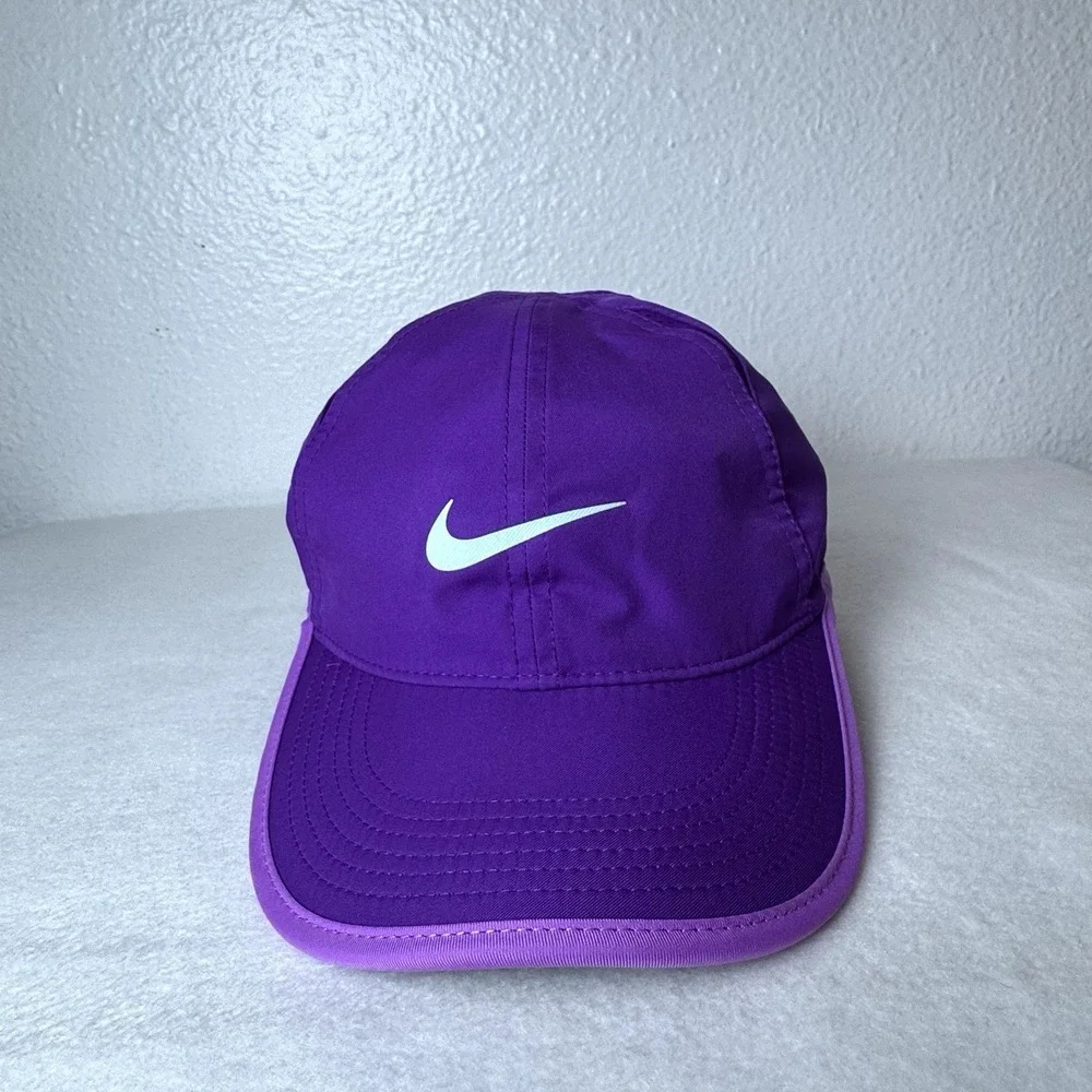 Nike Dri-Fit Featherlight Kids Adjustable Performance Hat Purple Club Cap